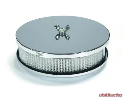 Mr. Gasket Air Cleaner - 6-1/2 Inch Diameter, 2 Inch Tall - Chrome - 1486