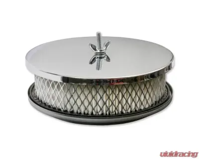 Mr. Gasket Air Cleaner - 6-1/2 Inch Diameter, 2 Inch Tall - Chrome - 1486