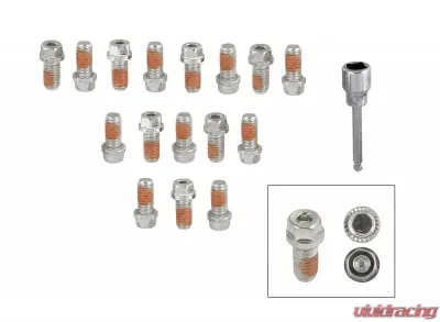Mr. Gasket Headlock Locking Header Bolts - 3/8-16 x 3/4 Inch - Set of 16 - 2231G