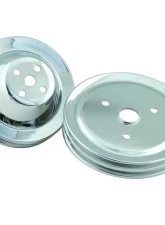 Mr. Gasket Chrome Pulley Set - Two Groove Upper & Lower Pulleys                                     - 4961 - Image 2