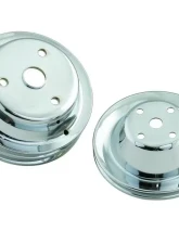 Mr. Gasket Chrome Pulley Set - Single Groove Upper, Double Groove Lower                                     - 4962 - Image 2