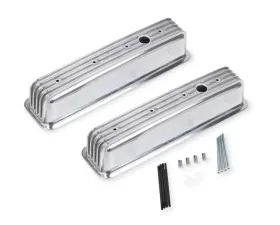Mr. Gasket Cast Aluminum Ball Milled Center Bolt Valve Covers - Polished