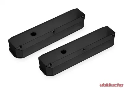 Mr. Gasket Fabricated Aluminum Valve Covers - Black Finish - 6861BG