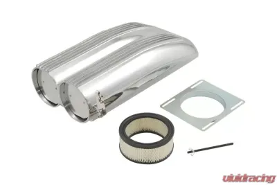 Mr. Gasket Air Scoop - Double Barrel - Shotgun Style Scoop - Polished Aluminum - 8008MRG