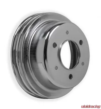 Mr. Gasket Chrome Crankshaft Pulley - Double Groove - 8830MRG