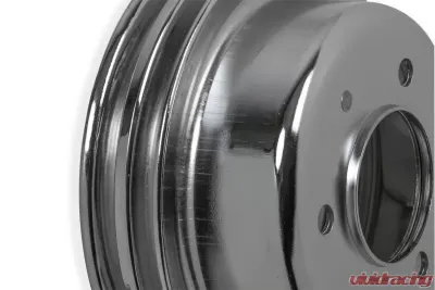 Mr. Gasket Chrome Crankshaft Pulley - Double Groove - 8830MRG