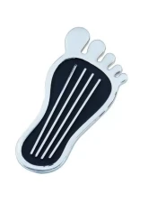 Mr. Gasket Foot Print Gas Pedal Pad - Aluminum - Chrome & Painted Black Trim                                     - 9645 - Image 2