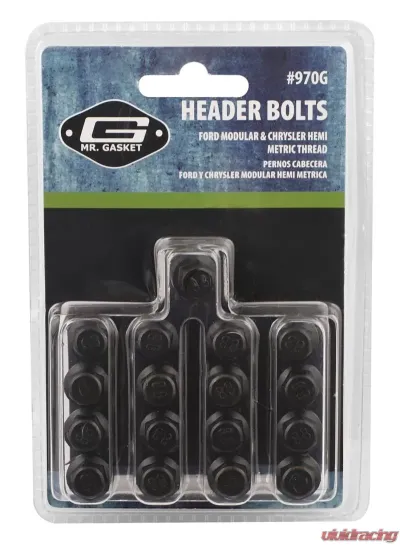 Mr. Gasket Header Bolts - M8-1.25 x 25mm Hex Head - Black Oxide - 970G