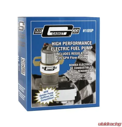 Mr. Gasket Electric Fuel Pump with Regulator - 105 GPH - 105P