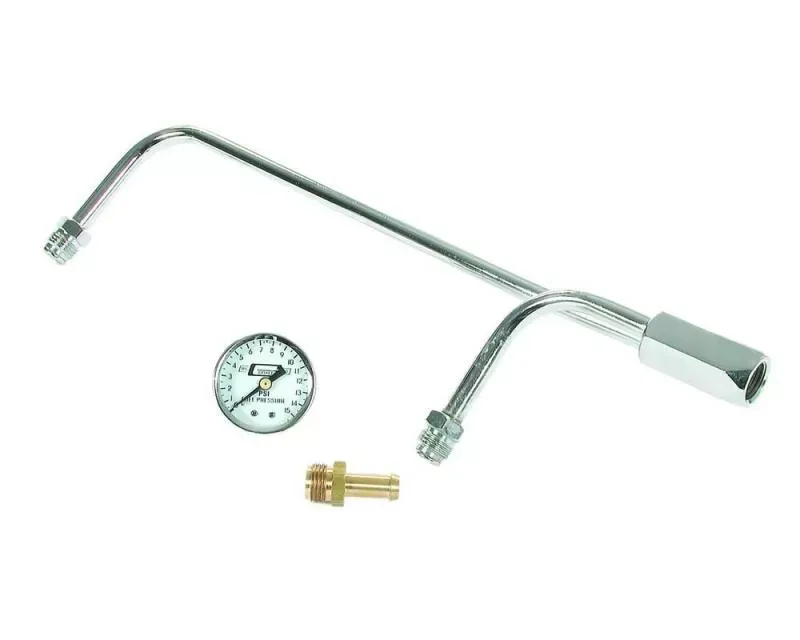 Mr. Gasket Fuel Line Kit with Gauge & Fittings - Chrome - 1558