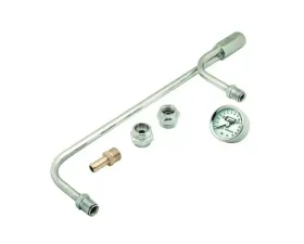 Mr. Gasket Fuel Line Kit with Gauge & Fittings - Chrome
