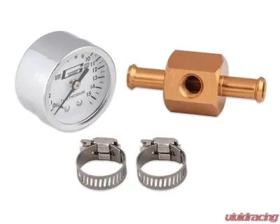 Mr. Gasket Fuel Block with 0-15 PSI Fuel Pressure Gauge - 1560