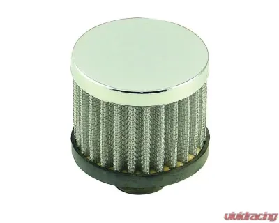 Mr. Gasket Chrome Valve Cover Breather - Push On Style Open Element - 2049