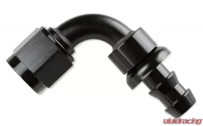 Mr. Gasket -6 AN 90 Degree Push-On Hose Ends - Black - 209006-BL