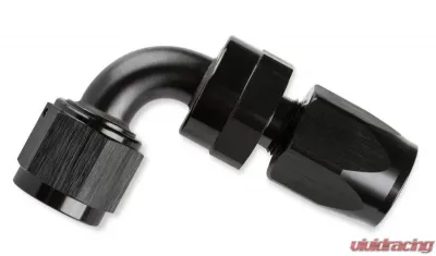 Mr. Gasket -8 AN 90 Degree Swivel Hose End - Black - 229008-BL