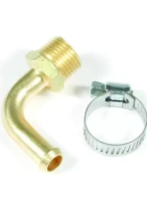 Mr. Gasket Fuel Line Fitting - 3/8 Inch NPT to 3/8 Inch Hose Barb - 90 Degree - Brass                                     - 2966 - Image 2