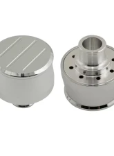 Mr. Gasket Breather Cap - Chrome Plated Aluminum with Ball Milled Top                                     - 9116G - Image 2