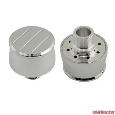 Mr. Gasket Breather Cap - Chrome Plated Aluminum with Ball Milled Top - 9116G
