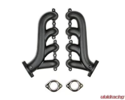 Flowtech GM LS Exhaust Manifolds, 2.25 inch Outlet - Black Ceramic Finish - 31730-3FLT