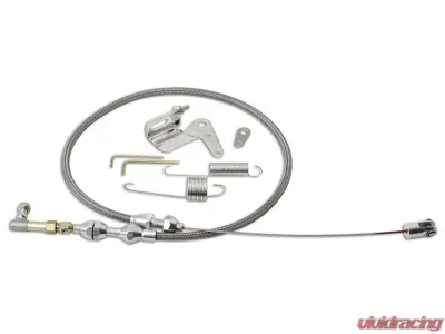 Lokar 2ft Duo-Pak Hi-Tech Throttle Cable with Brackets (Braided Stainless) Universal - DP-1000HT