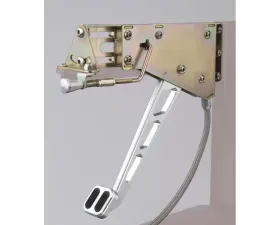 Lokar Adjustable Under Dash Mount Pedal Assembly with Slots and Rubber (Foot Brake) Universal