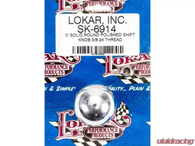 Lokar 3/8-16" and 3/8-24"Solid Shifter Knob with Button (Polished) Universal - SK-6914
