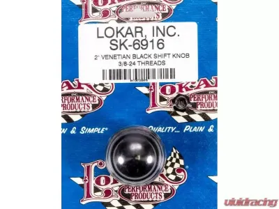 Lokar 3/8-16" and 3/8-24"Venetian Shifter Knob with Button (Black) Universal - SK-6916