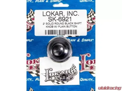 Lokar 2" Shifter Solid Knob with Button (Black) - SK-6921