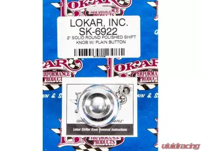 Lokar 2" Shifter Solid Knob with Button (Polished) - SK-6922