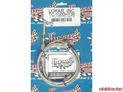 Lokar 3ft Hi-Tech Throttle Cable (Braided Stainless Housing) Universal - TC-1000HT36