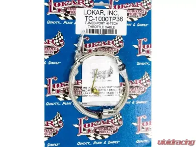 Lokar 3ft Hi-Tech Throttle Cable (Braided Stainless Housing) GM LT-Series - TC-1000TP36