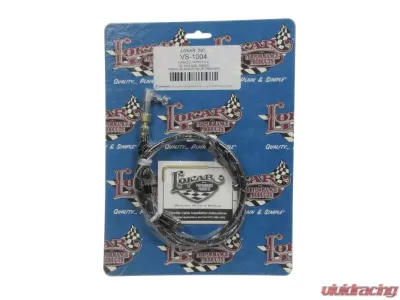 Lokar 2ft Vintage Series Woven Cotton Throttle Cable (Black & Blue) Universal - VS-1004