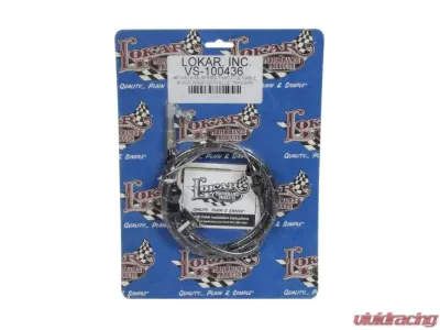 Lokar 3ft Vintage Series Woven Cotton Throttle Cable (Black & Blue) Universal - VS-100436