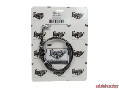 Lokar 2ft Vintage Series Woven Cotton Throttle Cable (Black & Red) Universal - VS-1005