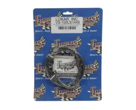 Lokar 4ft Vintage Series Woven Cotton Throttle Cable (Black & Blue) GM LS-Series - Kit