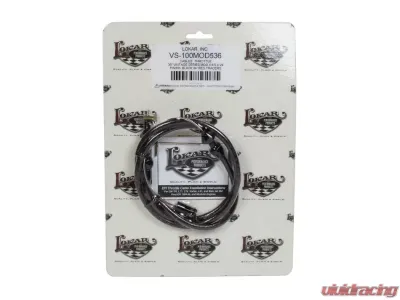 Lokar 3ft Vintage Series Woven Cotton Throttle Cable (Black & Red) Ford Modular Kit - VS-100MOD536