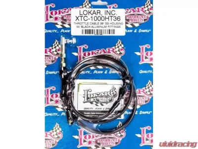 Lokar 3ft Hi-Tech Throttle Cable (Black Stainless Housing) Universal - XTC-1000HT36