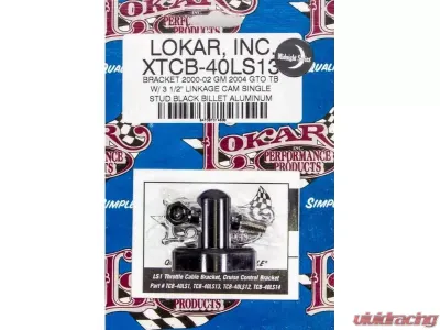 Lokar 3-1/2" Throttle Cable Bracket (Manifold Mount | Single Stud) GM LS-Series 2000-2002 - XTCB-40LS13