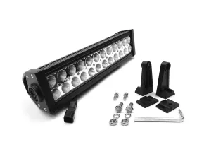 Top Gun Customz 12 Inch LED Light Bar Straight Dbl Row Chrome Series Combo Flood/Beam 72W Dt Harness 79900 6,480 Lumens