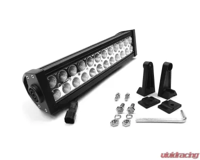 Top Gun Customz 12 Inch LED Light Bar Straight Dbl Row Chrome Series Combo Flood/Beam 72W Dt Harness 79900 6,480 Lumens - TGC72015