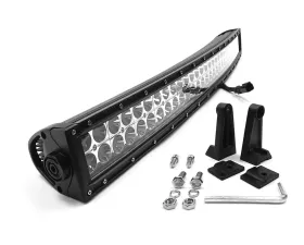Top Gun Customz 30 Inch LED Light Bar Crvd, Chrome Series Dbl Row Combo Flood/Beam 180W Dt Harness 79900 16,200 Lumens