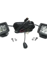 Top Gun Customz 3 Inch Square Cube Cree Spot Beam LED Lights Pair Chrome Series With Harness 79903                                     - TGC79911K - Image 4