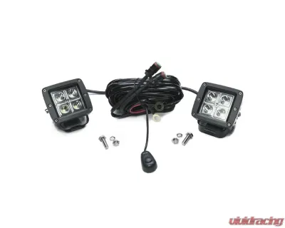 Top Gun Customz 3 Inch Square Cube Cree Spot Beam LED Lights Pair Chrome Series With Harness 79903 - TGC79911K