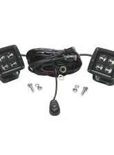 Top Gun Customz 3 Inch Square Cube Cree Spot Beam LED Lights Pair Black Series With Harness 79903                                     - TGC79916K - Image 5