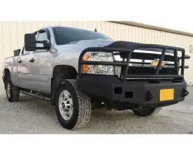 Hammerhead Armor Silverado/Sierra Front Winch Bumper Full Brushguard For 11-14 Silverado/Sierra 2500-3500 Black Steel X-Series