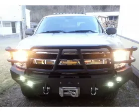 Hammerhead Armor Silverado Front Winch Bumper Full Brushguard For 07-13 Silverado 1500 X-Series Black Steel
