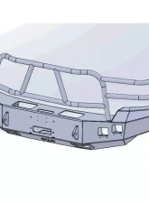 Hammerhead Armor Silverado Front Winch Bumper Full Brushguard For 07-10 Silverado 2500-3500 Black Steel X-Series                                     - 600-56-0057 - Image 3