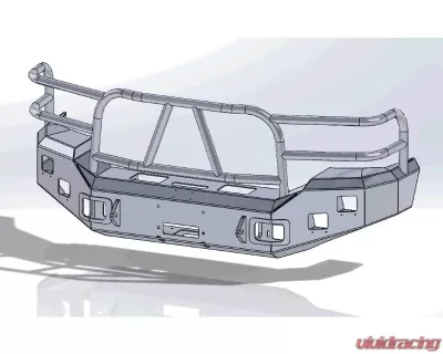 Hammerhead Armor F-250-F-550/Excursion Front Winch Bumper X-Series Full Brushguard For 05-07 Ford F-250-F-550/Excursion Black Steel - 600-56-0059