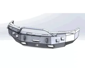 Hammerhead Armor Sierra 1500 Front Winch Bumper Pre Runner For 07-13 Sierra 1500 Black Steel