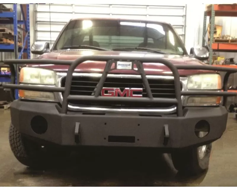 Hammerhead Armor Sierra 1500/Yukon Front Winch Bumper For 99-02 Sierra 1500 00-06 Yukon X-Series Full Brushguard Black Steel - 600-56-0085